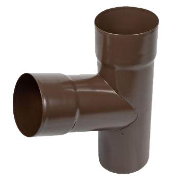 Детальное фото тройник трубы, сталь, d-100 мм, коричневый, aquasystem