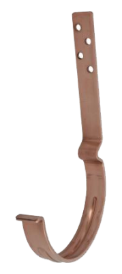 Детальное фото крюк желоба длинный с комплектом крепления , медь, l-140, d-125 мм, aquasystem