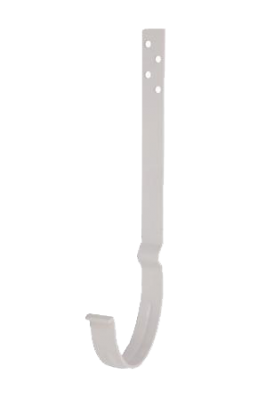 Детальное фото крюк крепления желоба удлиненный , сталь, d-125 мм l-220 мм, белый, aquasystem
