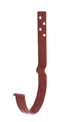 Детальное фото крюк крепления желоба длинный с комплектом крепления l-146, сталь, d-150 мм, красный, aquasystem