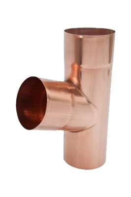 Детальное фото тройник трубы, медь, d-90 мм, aquasystem
