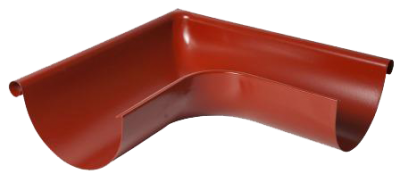 Детальное фото угол желоба внеший 90 гр, сталь, d-150 мм, красный, aquasystem