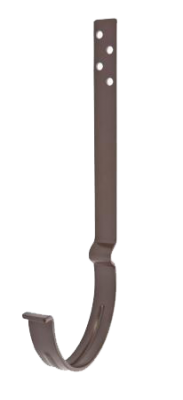 Детальное фото крюк желоба удлиненный с комплектом крепления l-226, сталь, d-150 мм, коричневый, aquasystem