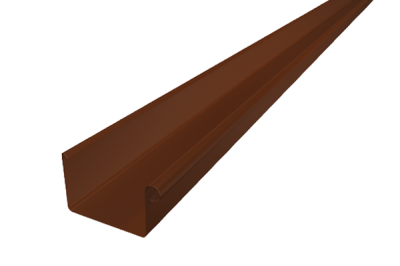 Детальное фото желоб прямоугольный 3 м для квадратного водостока, алюминий, коричневый, prefa
