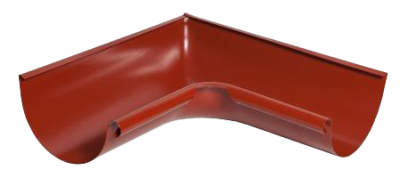 Детальное фото угол желоба внутренний 90 гр, сталь, d-150 мм, красный, aquasystem